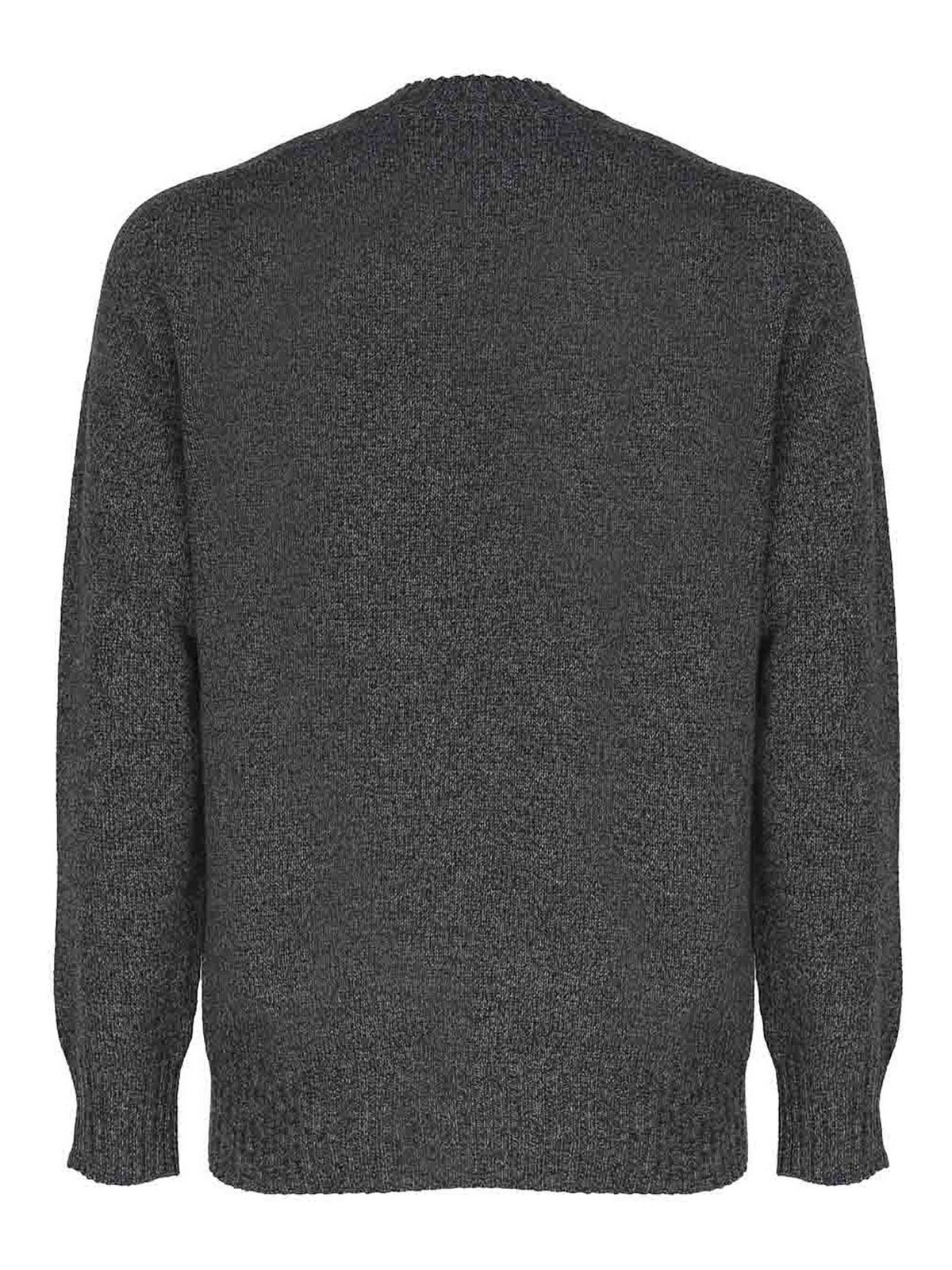 Shop Malo Crew-neck Sweater In Moulin Cashmere In Grey