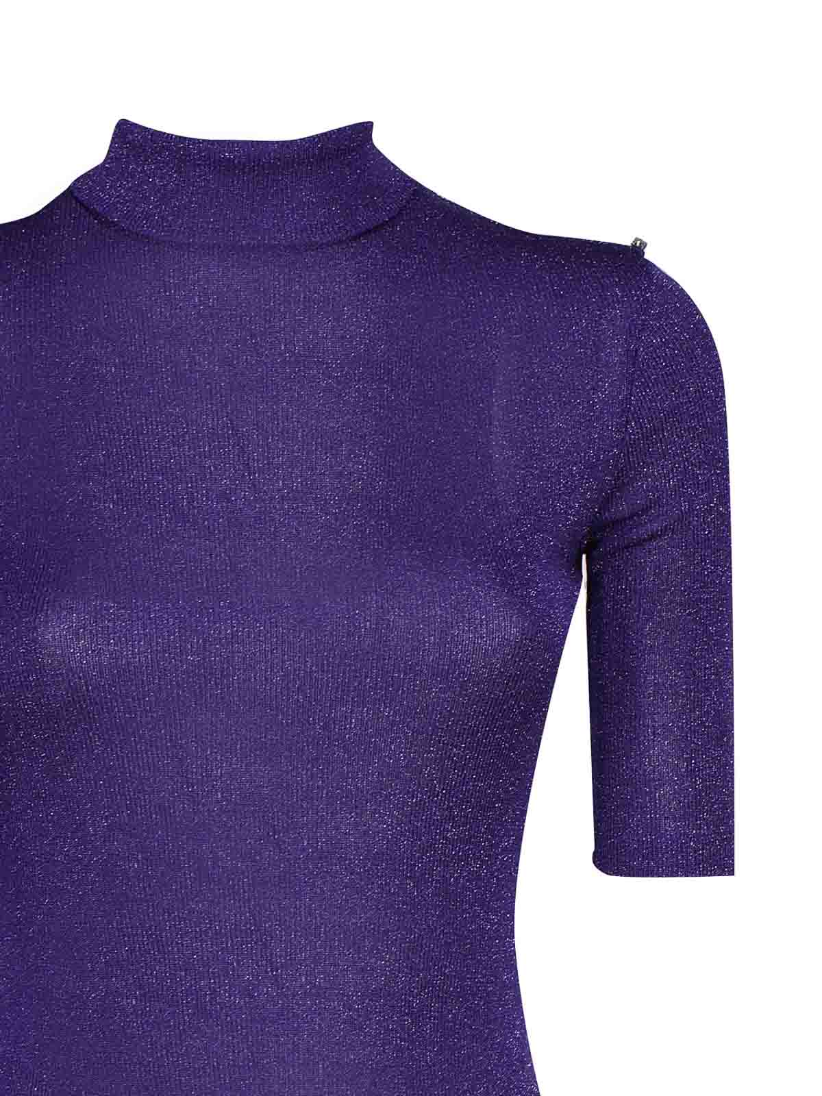 Shop Sportmax Anta Lurex Jersey Dress In Purple