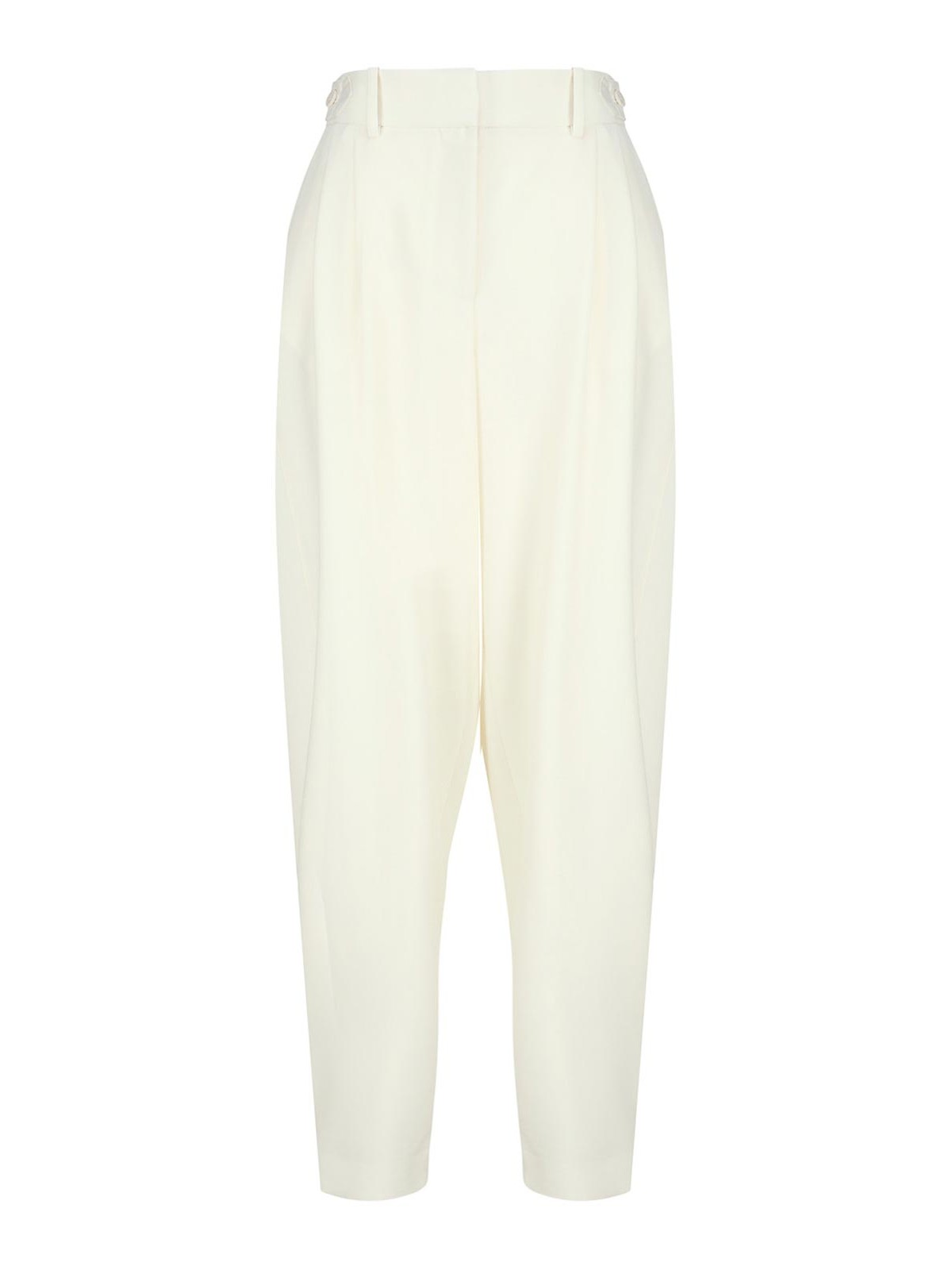 Stella Mccartney Wide Pleated Trousers In White