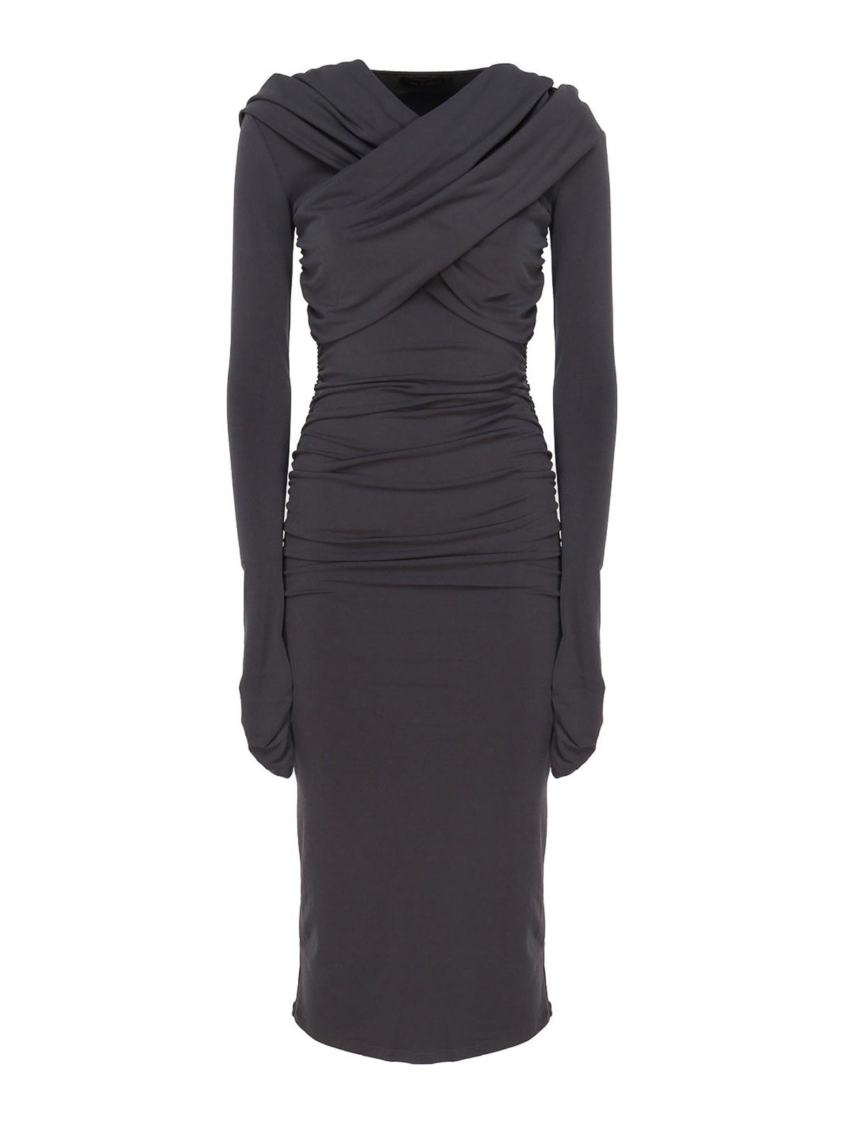Shop The Andamane Fitted Dress With Hood In Grey