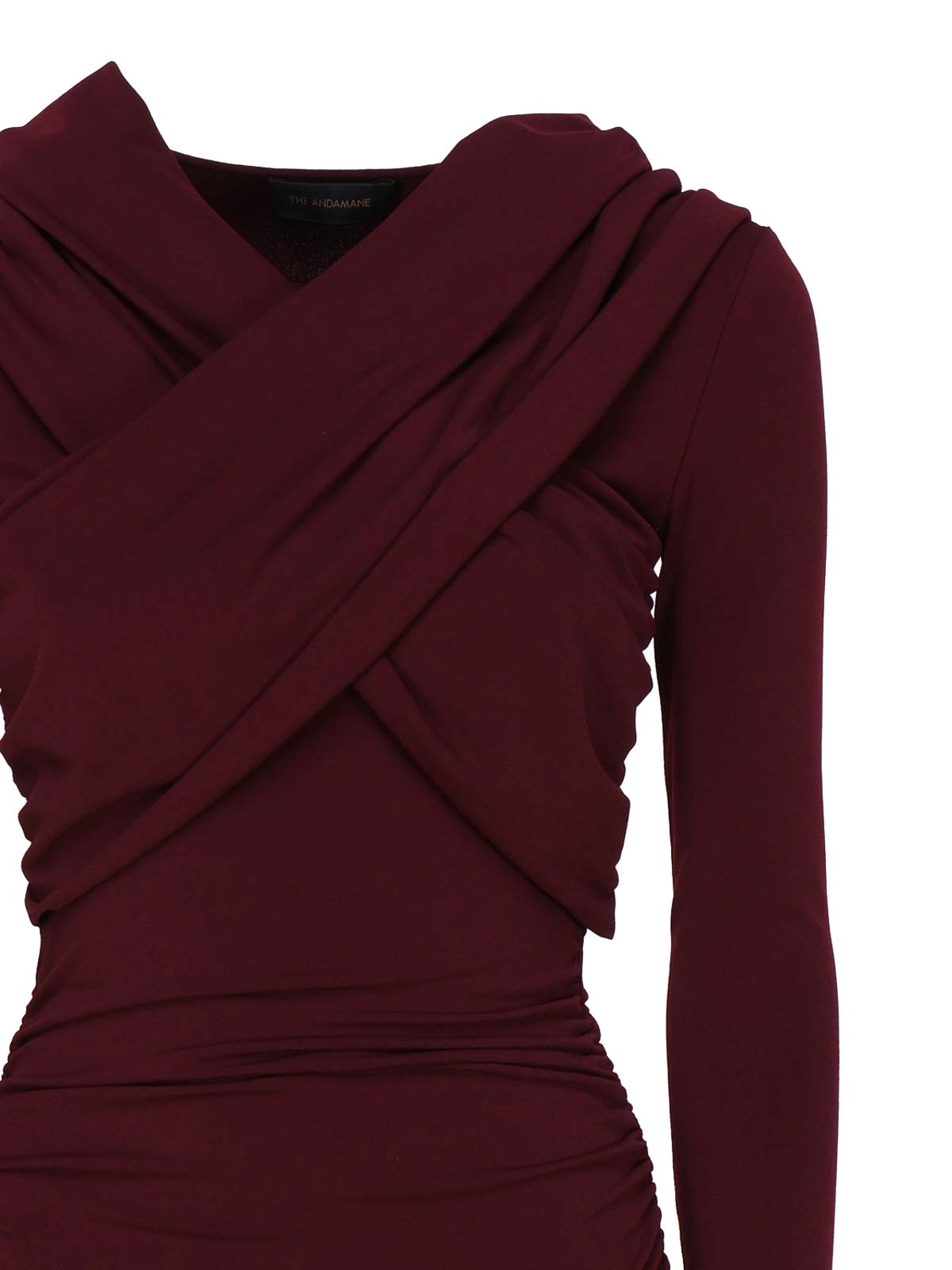 Shop The Andamane Fitted Dress With Hood In Dark Red