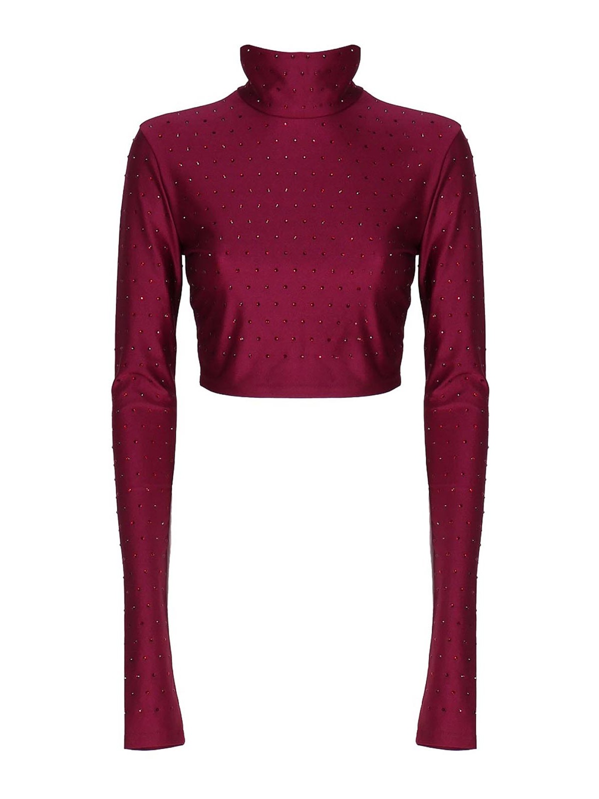 Shop The Andamane Crop Top With Decoration In Dark Red