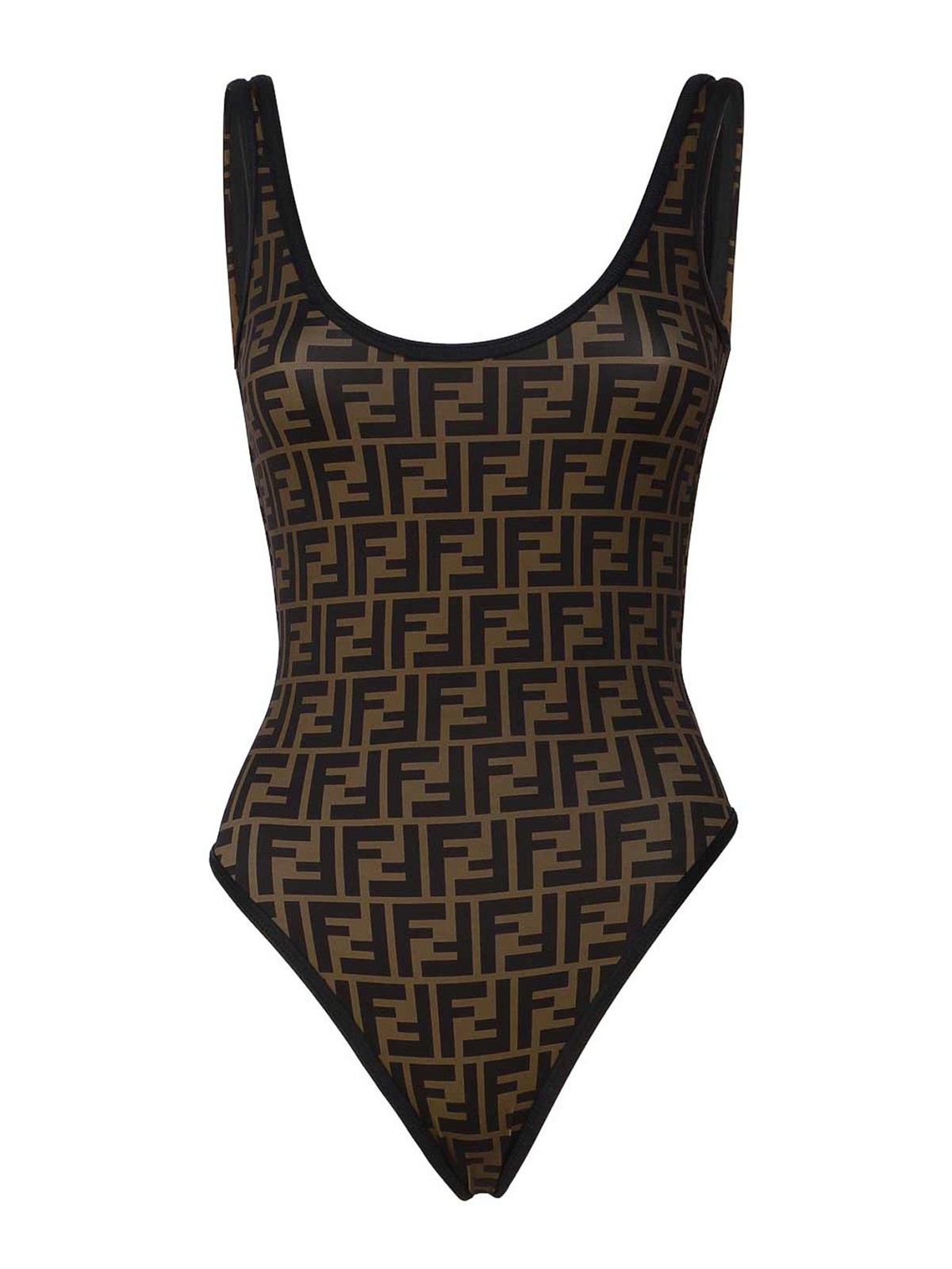 Fendi Lycra Swimsuit In Brown