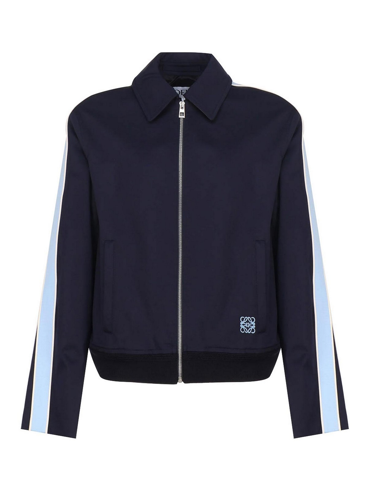 Loewe Jacket With Zip And Side Band In Blue