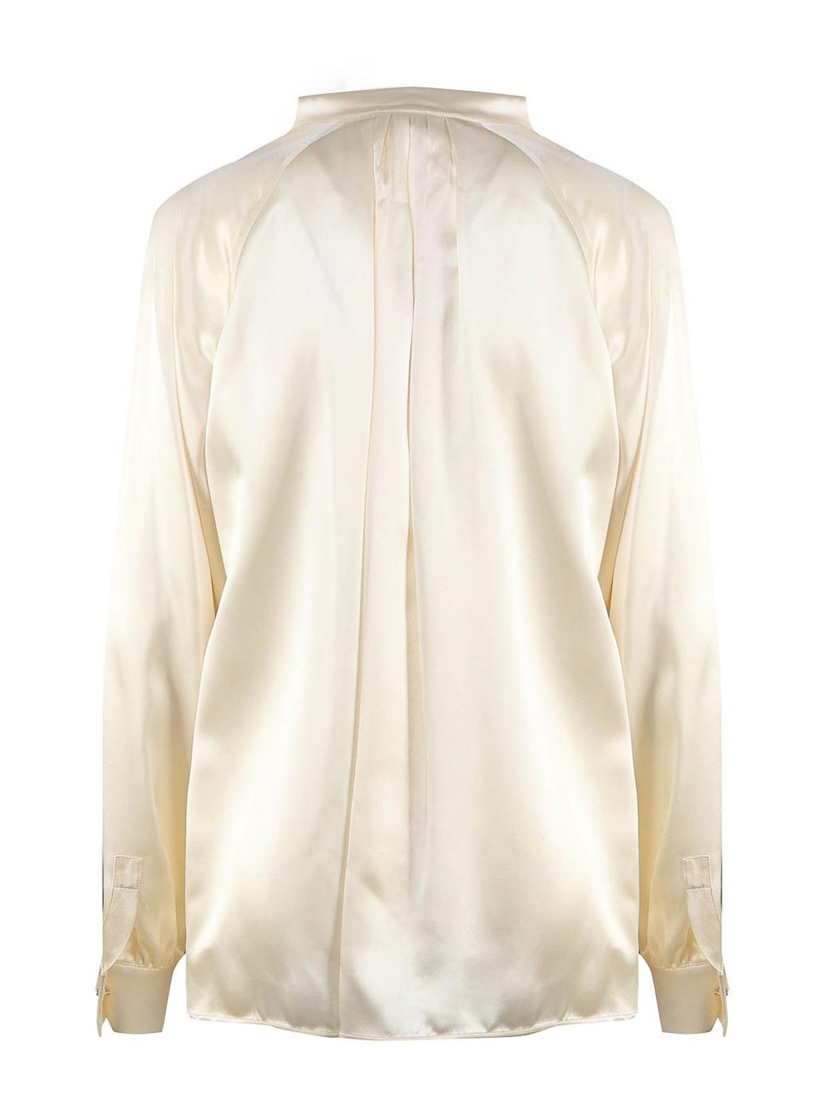 Shop Max Mara Silk Satin Shirt In White