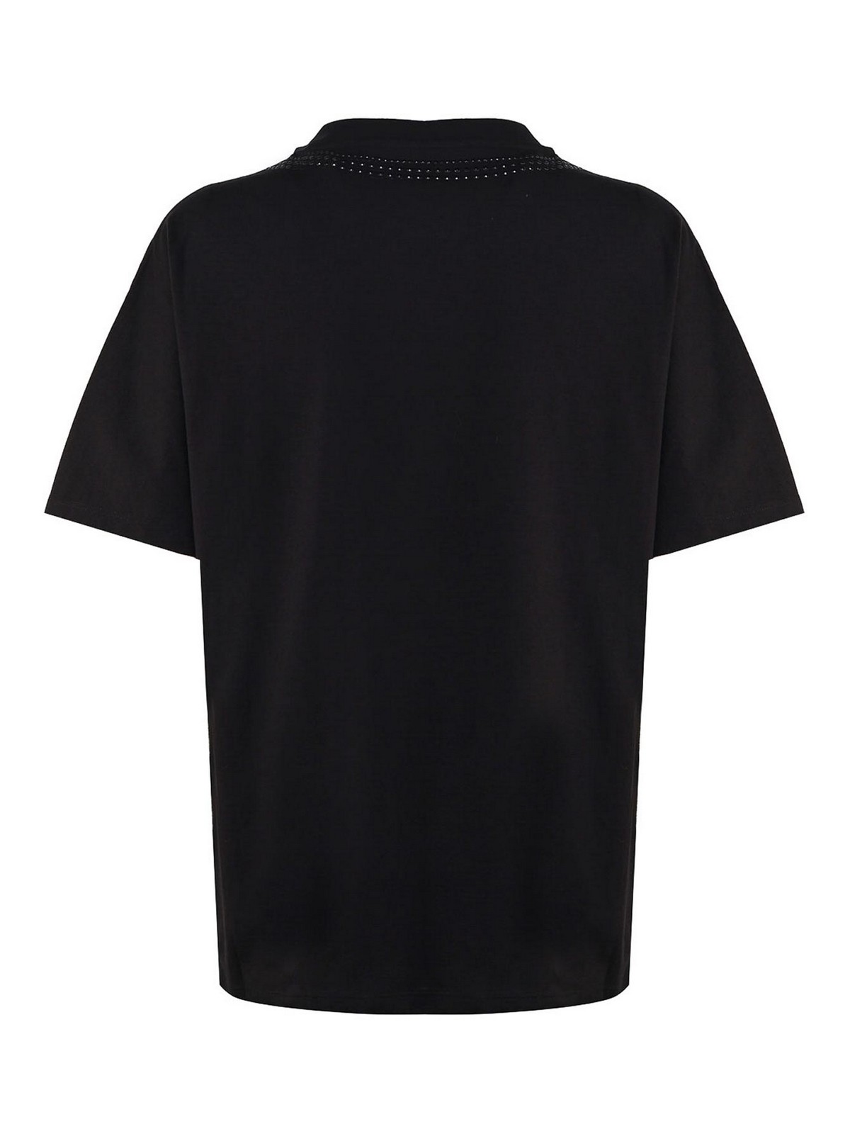 Shop Moncler T-shirt With Crystals In Black