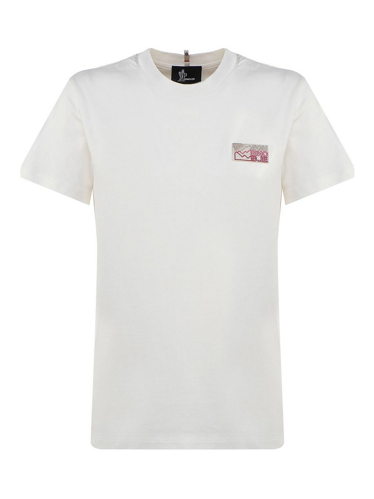 Shop Moncler T-shirt In Cotton Grenoble In Cream