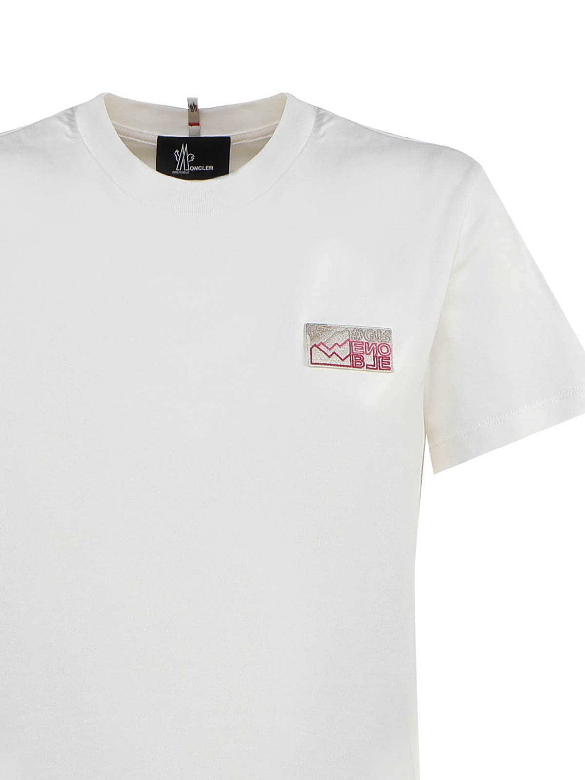Shop Moncler Camiseta - Crema In Cream