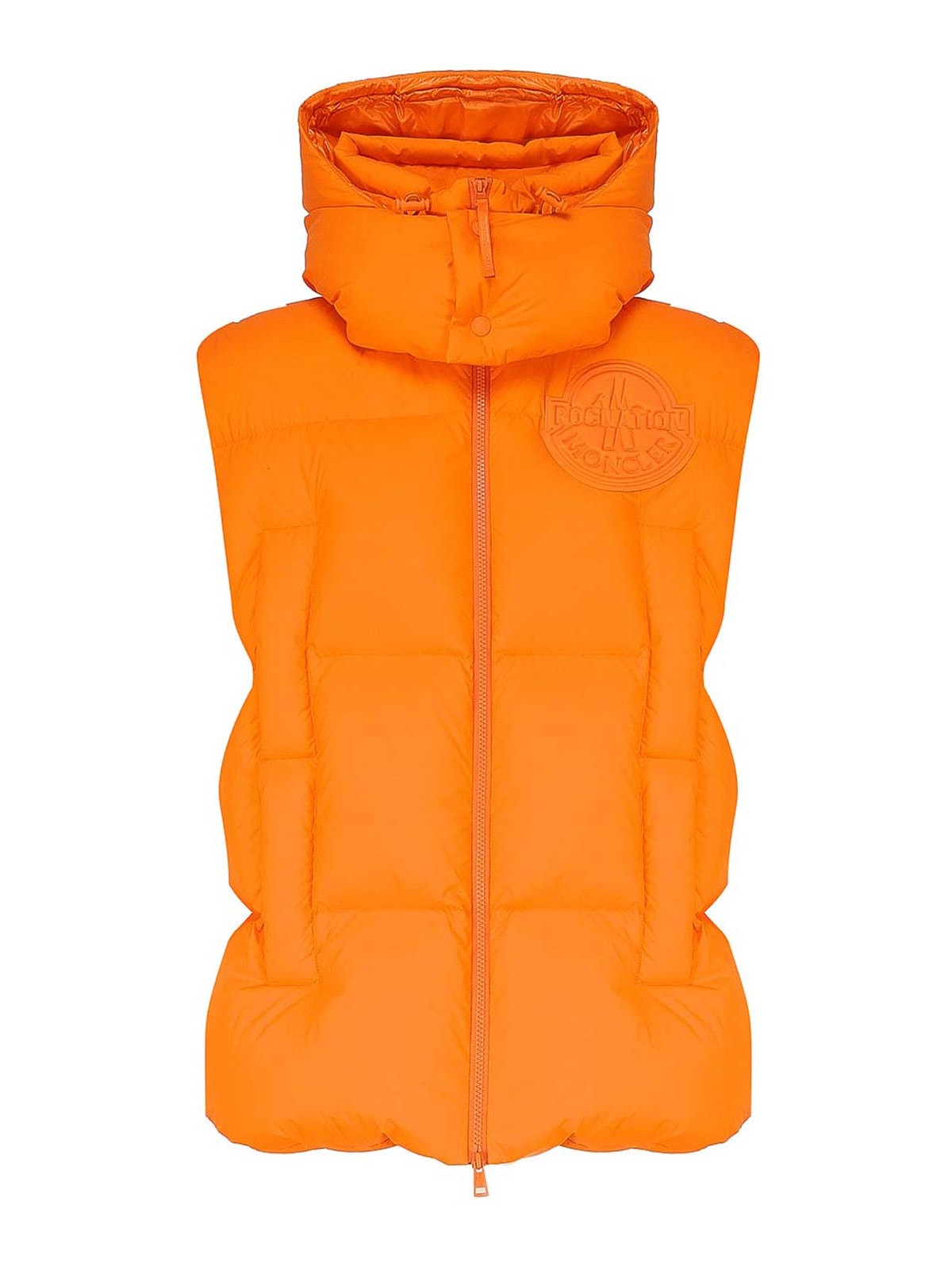 Shop Moncler Apus Padded Vest In Orange