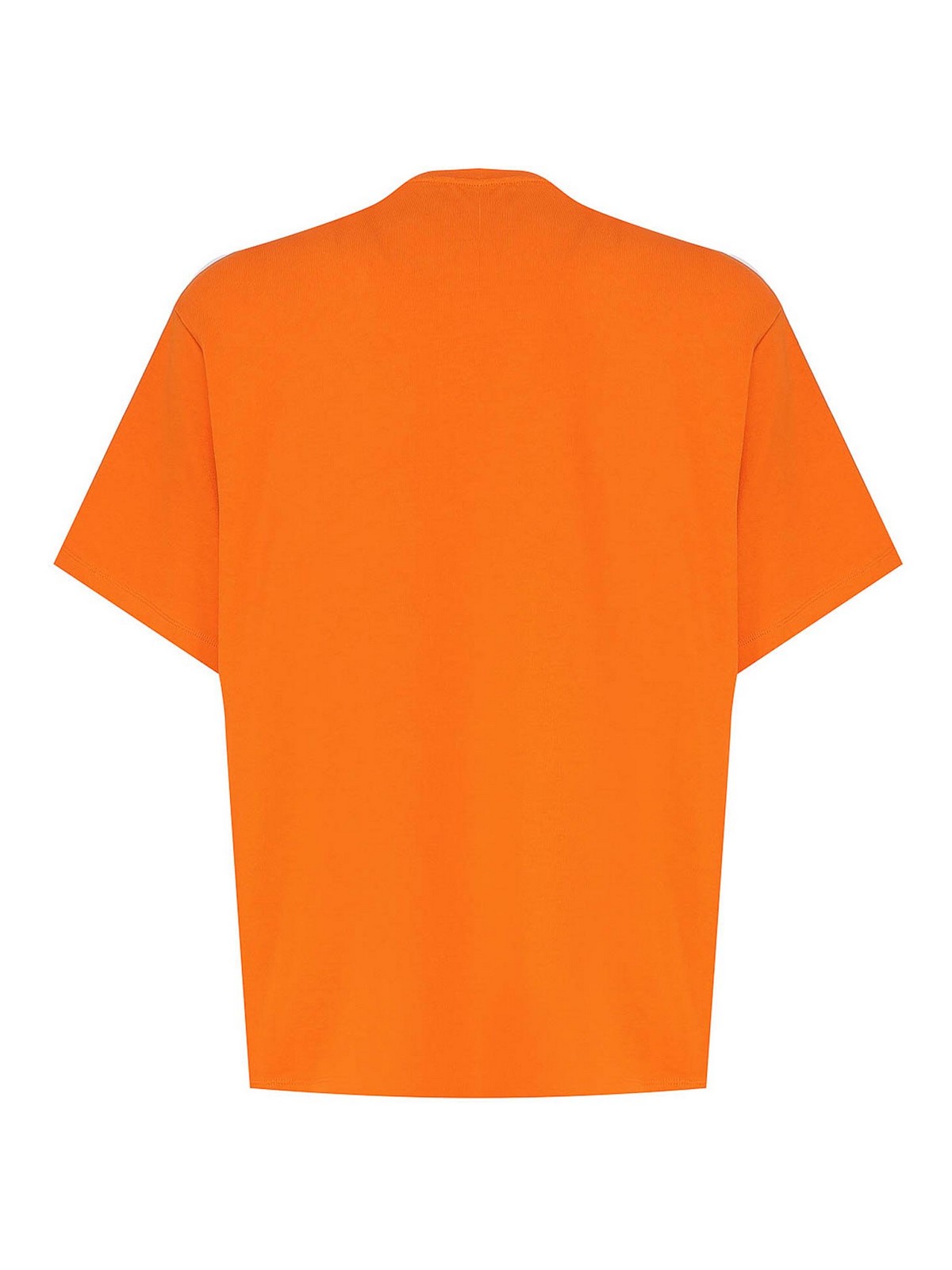 Shop Moncler T-shirt With Logo Pattern In Orange