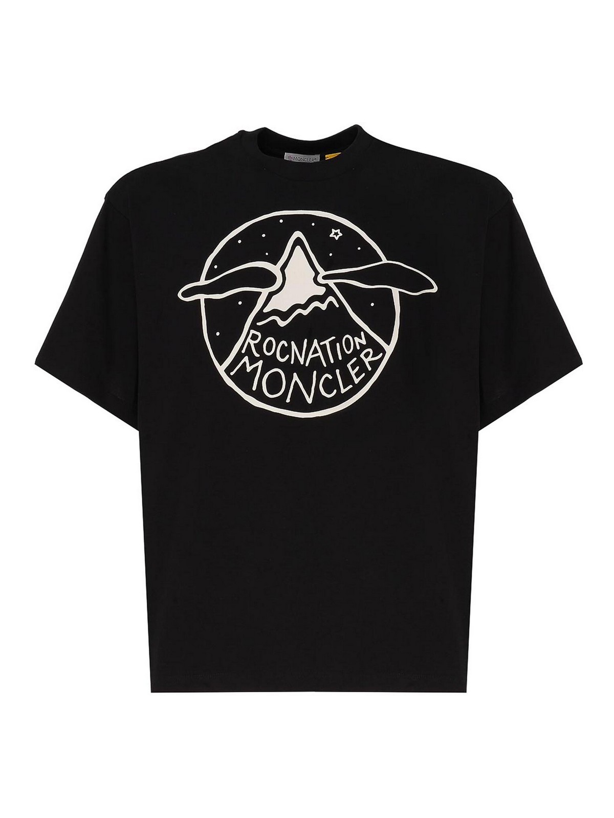 Moncler T-shirt With Logo Pattern In Black