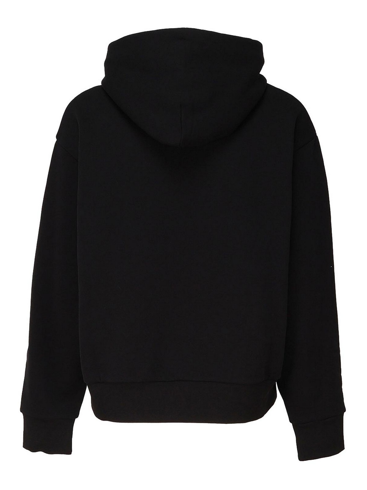 Shop Moncler Logoed Hooded And Zippered Sweatshirt In Black