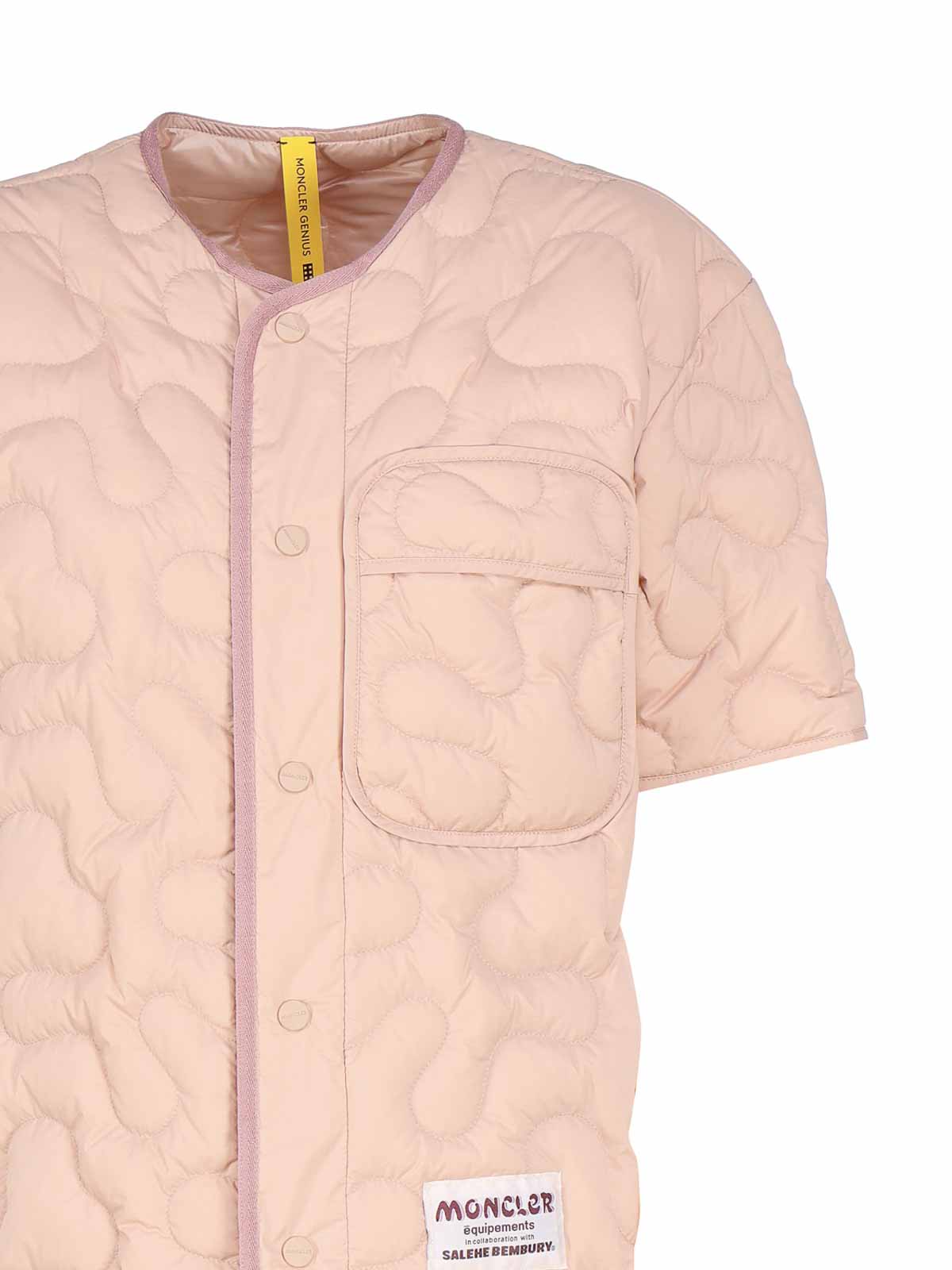 Shop Moncler Padded Shirt In Nude & Neutrals