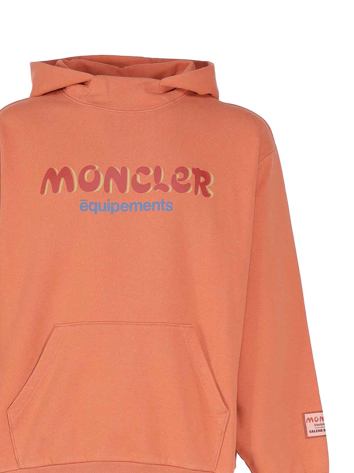 Shop Moncler Logo Hoodie In Pink