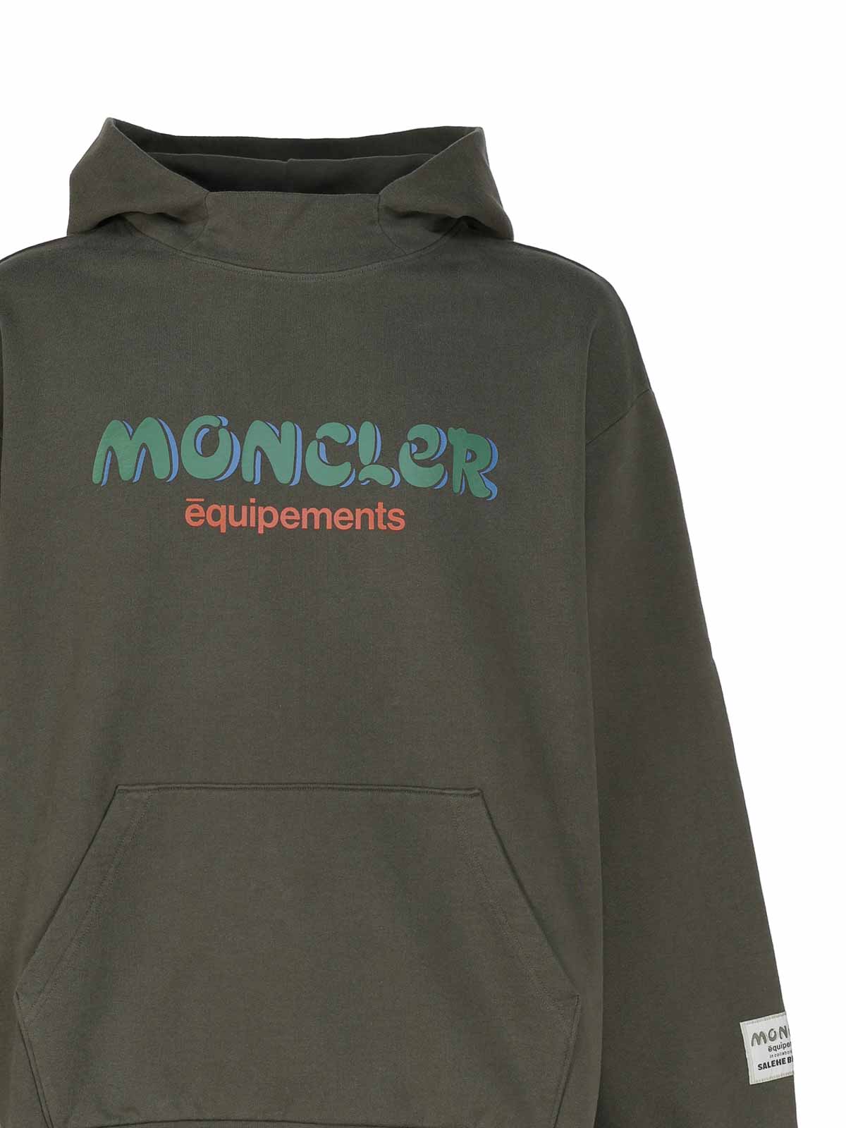 Shop Moncler Logo Hoodie In Green