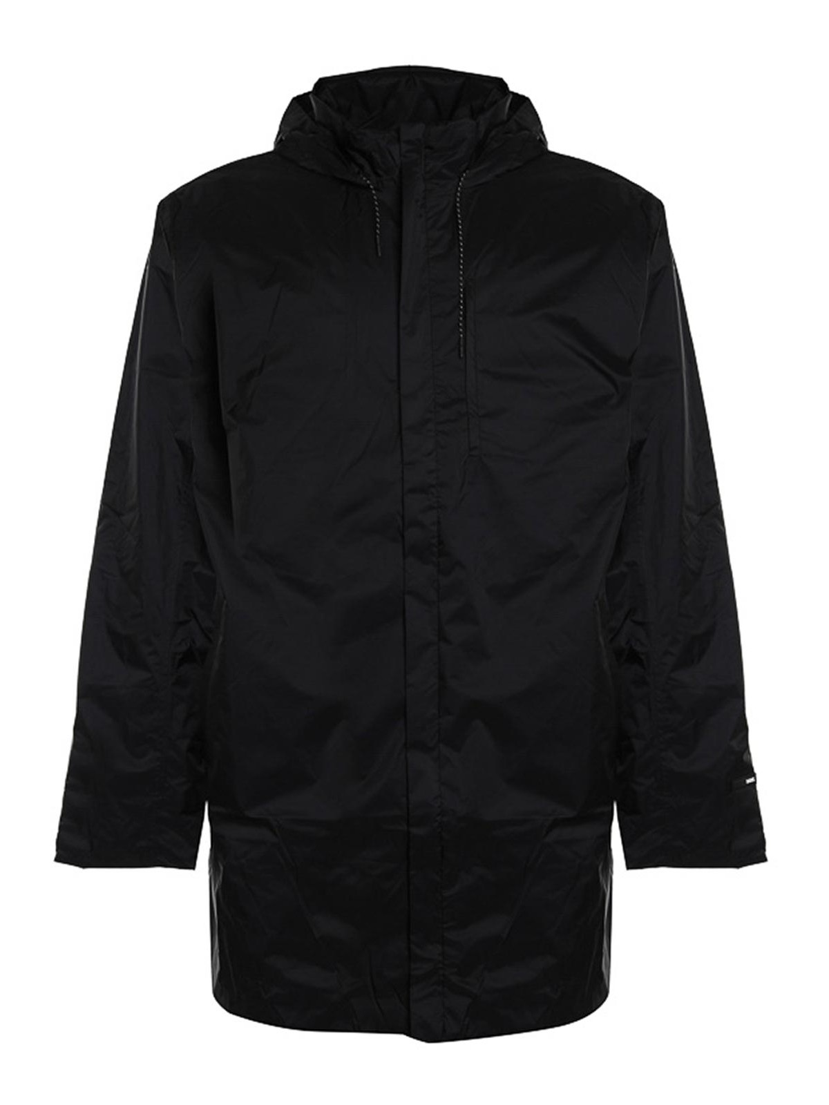 Rains Padded Coat In Nylon In Black