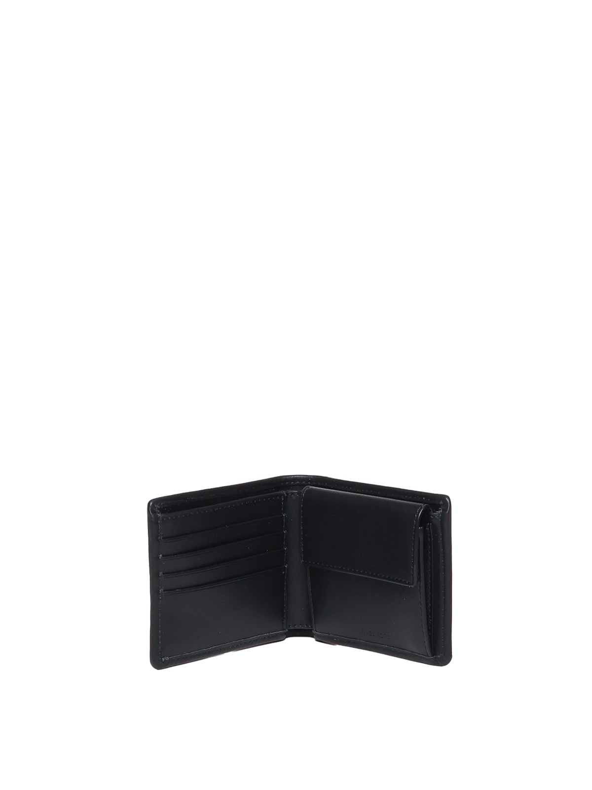 Shop Michael Michael Kors Hudson Jacquard Wallet In Black