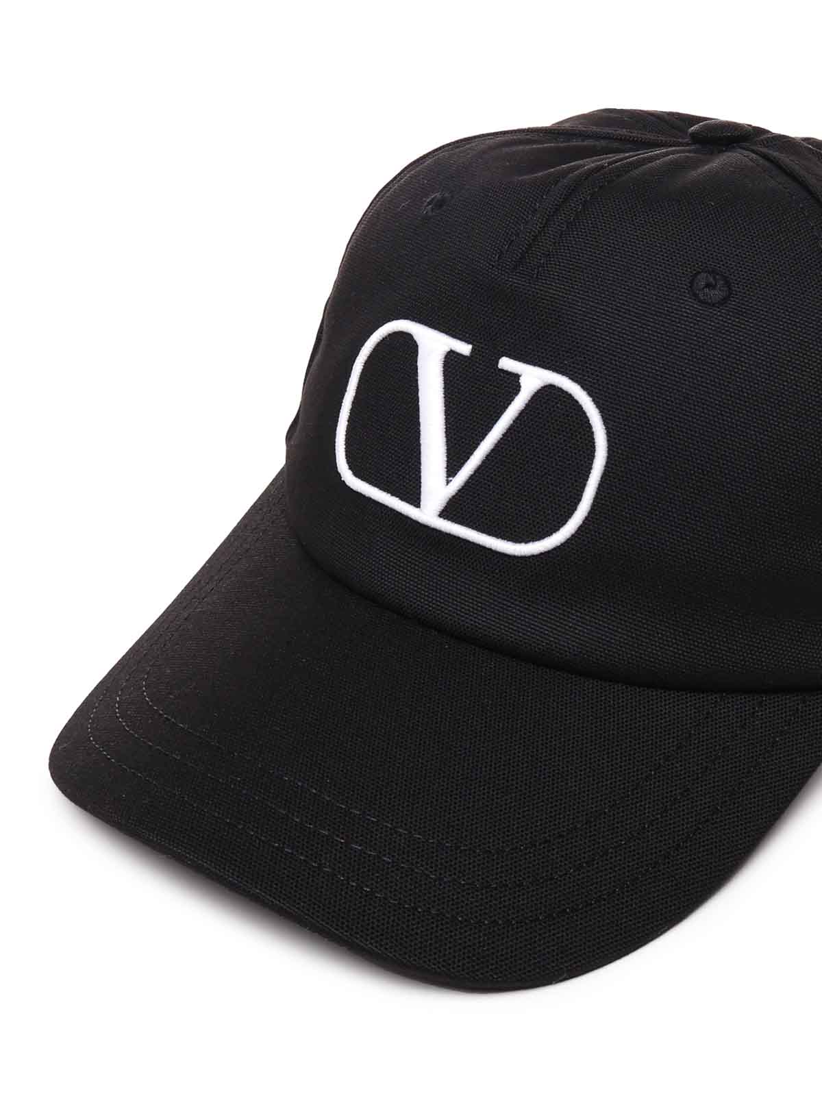 Shop Valentino Baseball Hat With Logo In Black