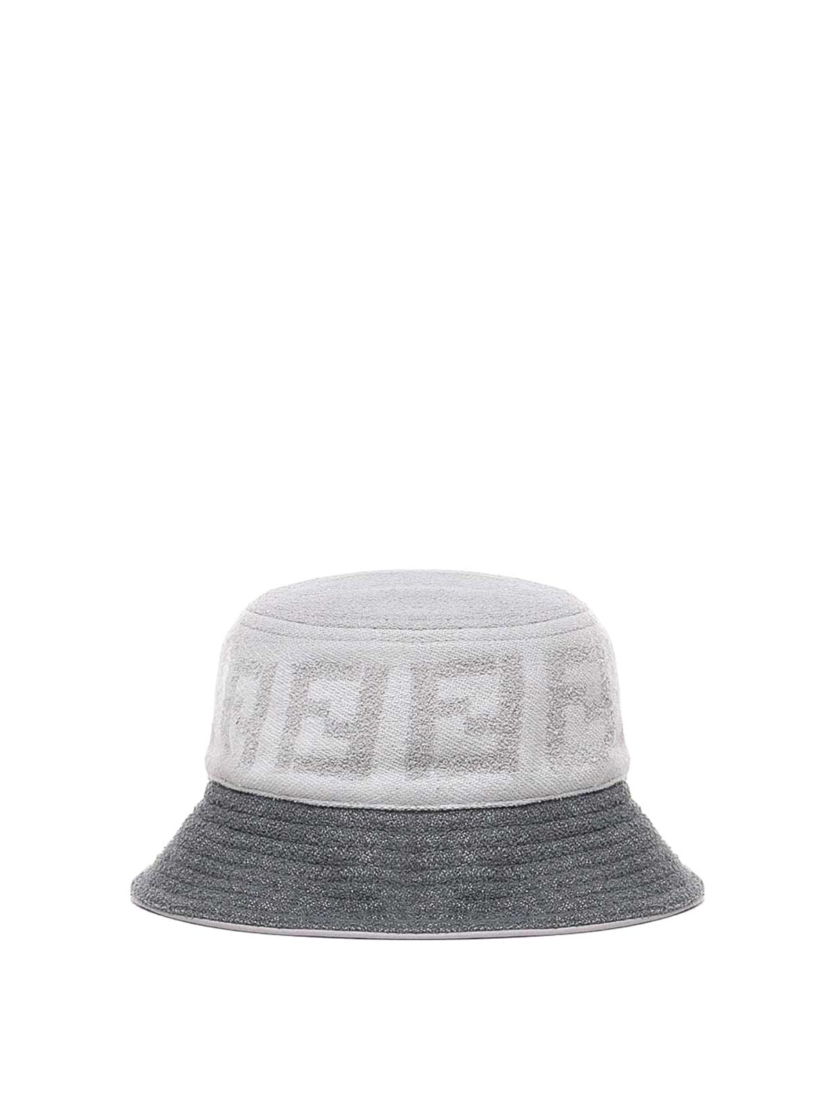 Fendi Gray Terry Bucket Hat In Grey
