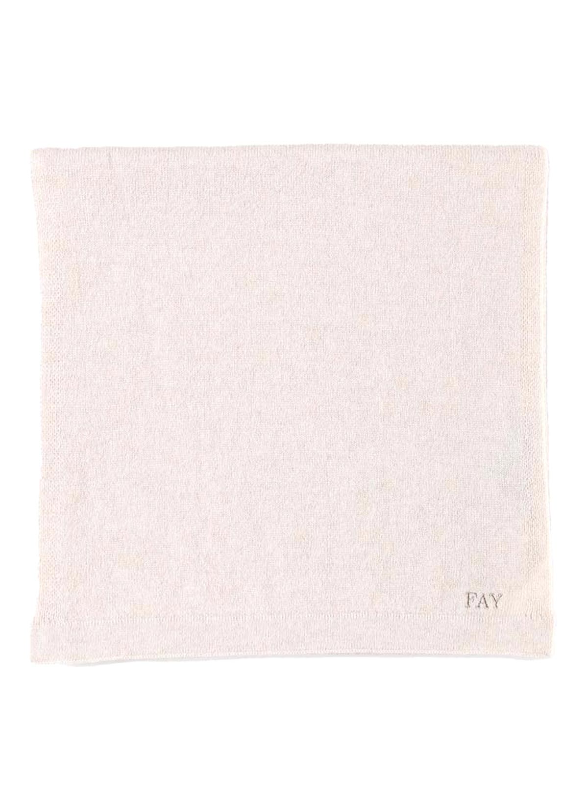 Shop Fay Scarf In Cashmere With Little Logo Sign In White