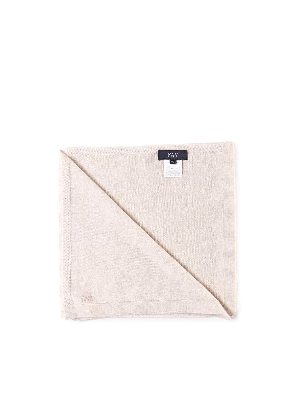 Shop Fay Scarf In Cashmere With Little Logo Sign In White