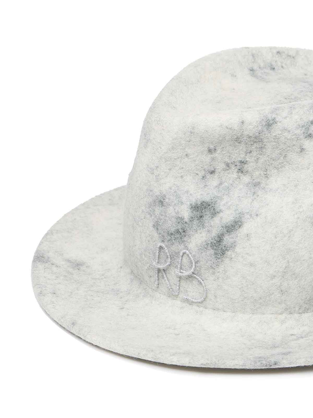Shop Ruslan Baginskiy Fedora Hat Embellished With Monogram In Grey
