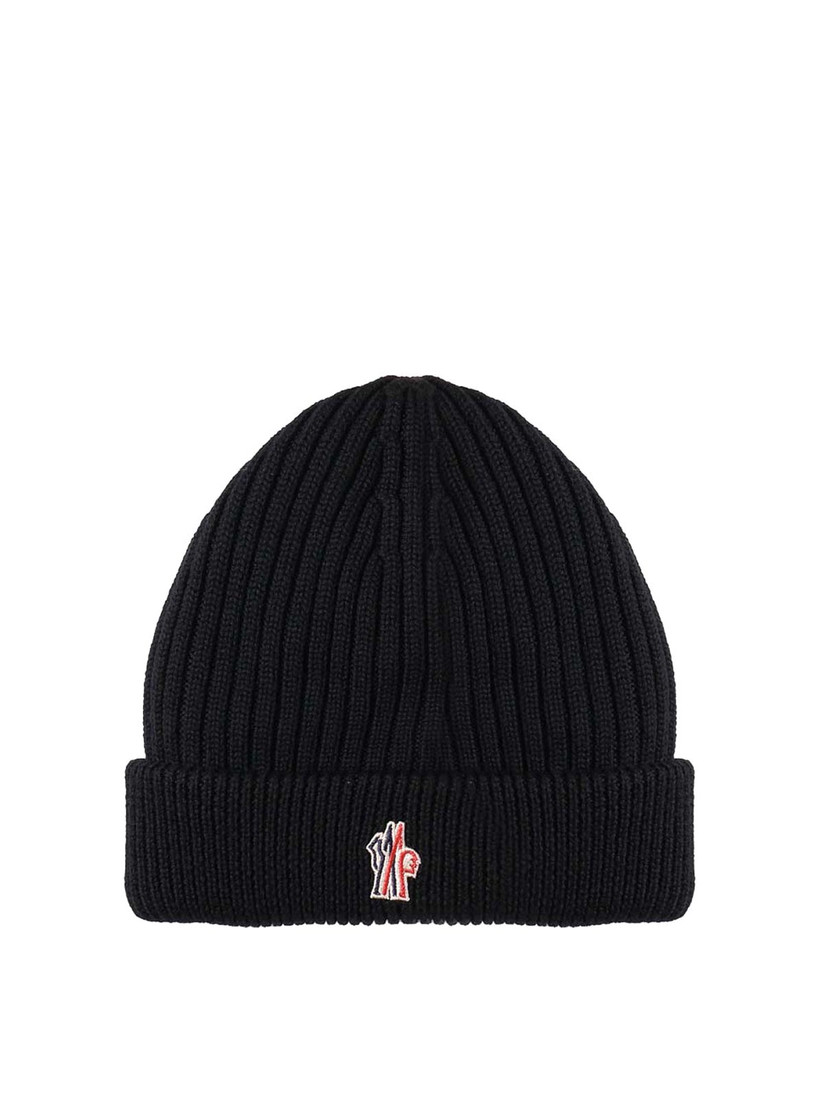 Moncler Ribbed Wool Hat In Black
