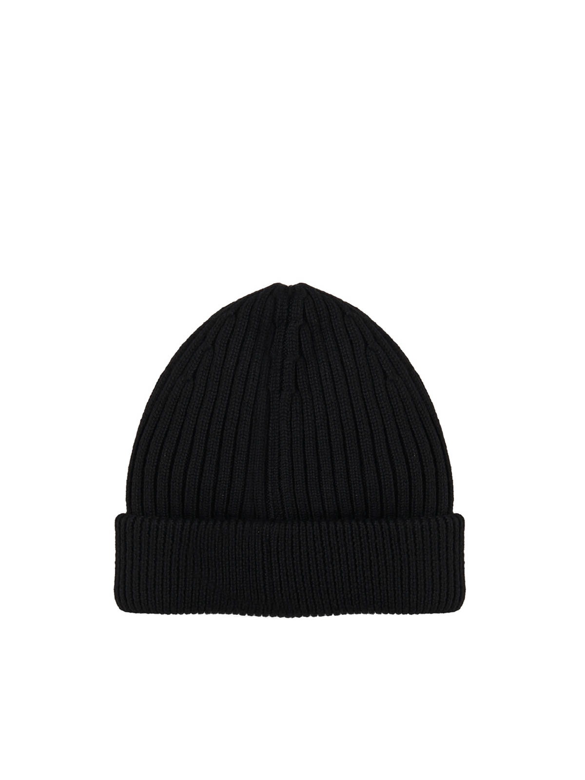 Shop Moncler Ribbed Wool Hat In Black