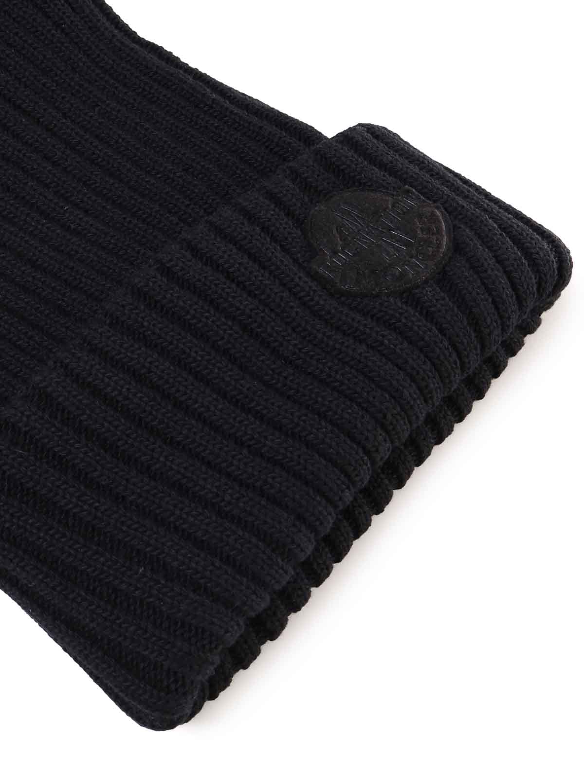 Shop Moncler Wool Cap In Black