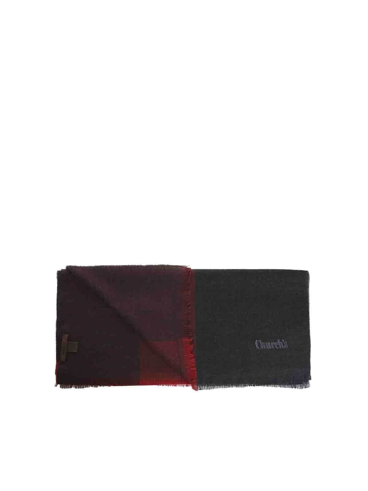 Shop Church's Striped Scarf In Red