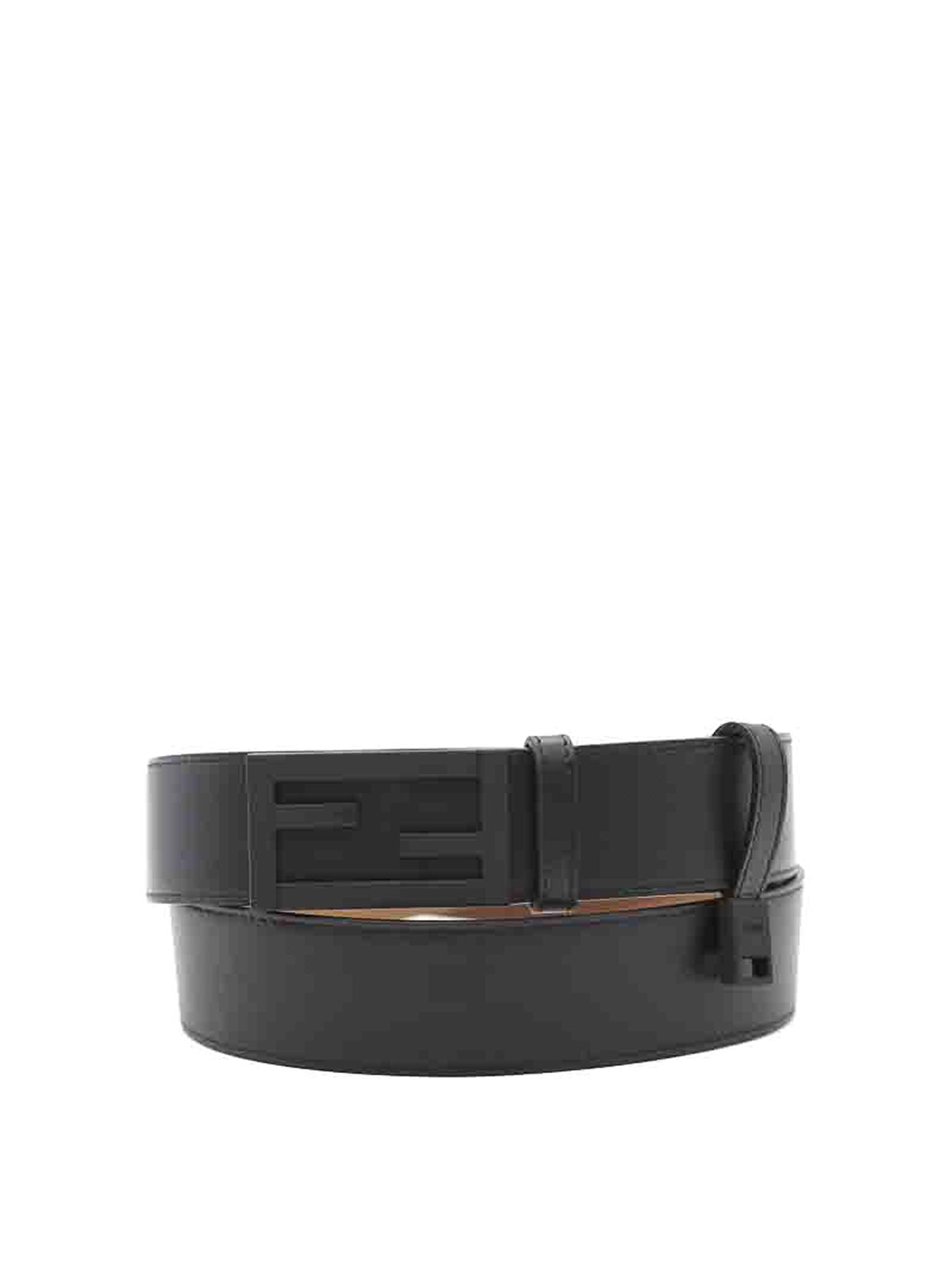 Fendi Leather Belt In Black