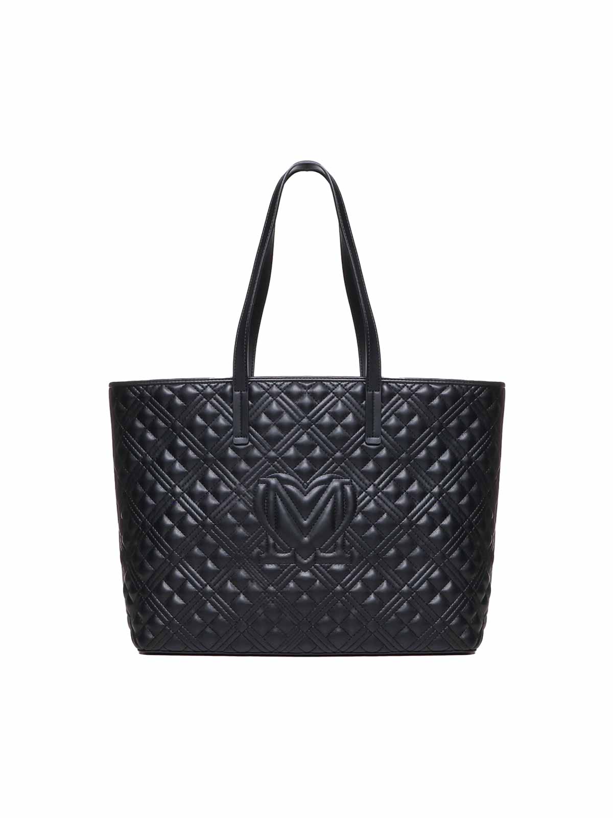 Shop Love Moschino Shoulder Bag With Logo In Black