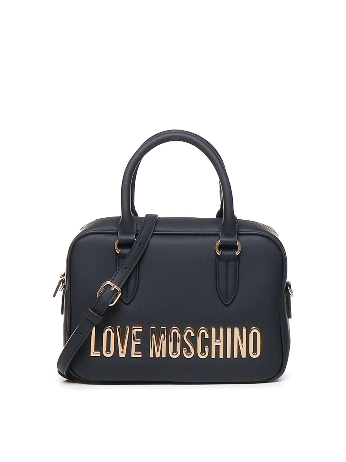 Shop Love Moschino Logo Tote Bag In Black