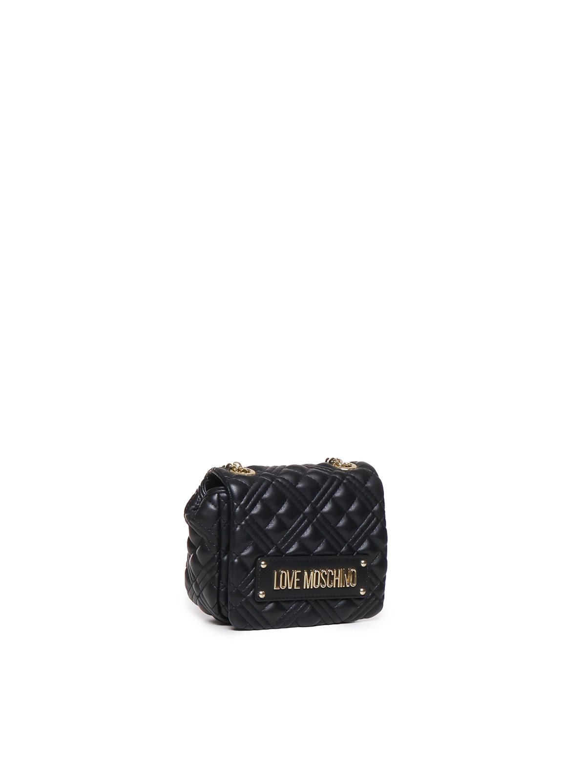 Shop Love Moschino Shoulder Bag With Logo In Black