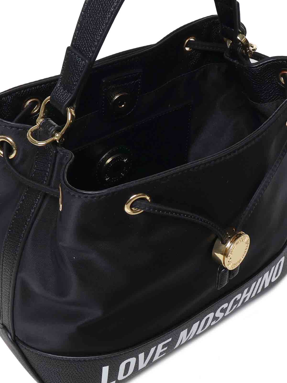 Shop Love Moschino Love Handbag With Shoulder Strap In Black