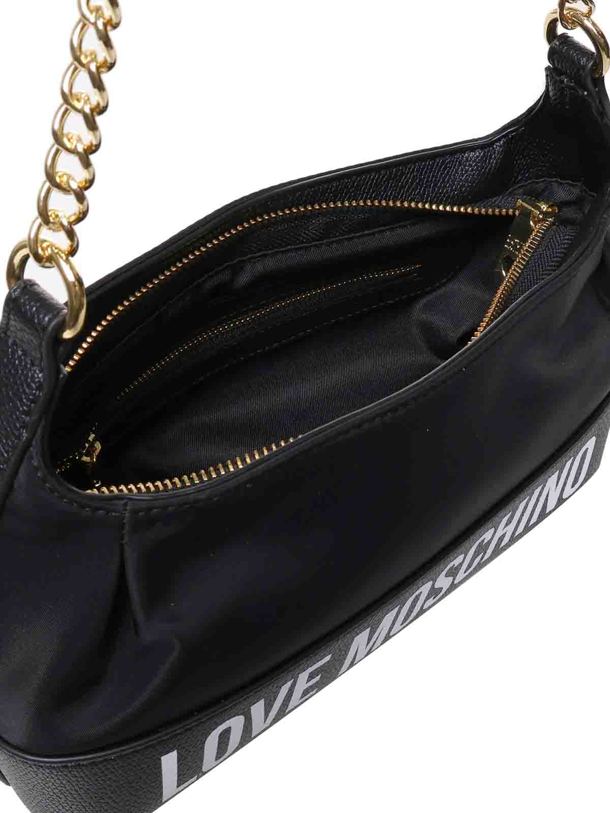 Shop Love Moschino Love Shoulder Bag In Eco-leather In Black