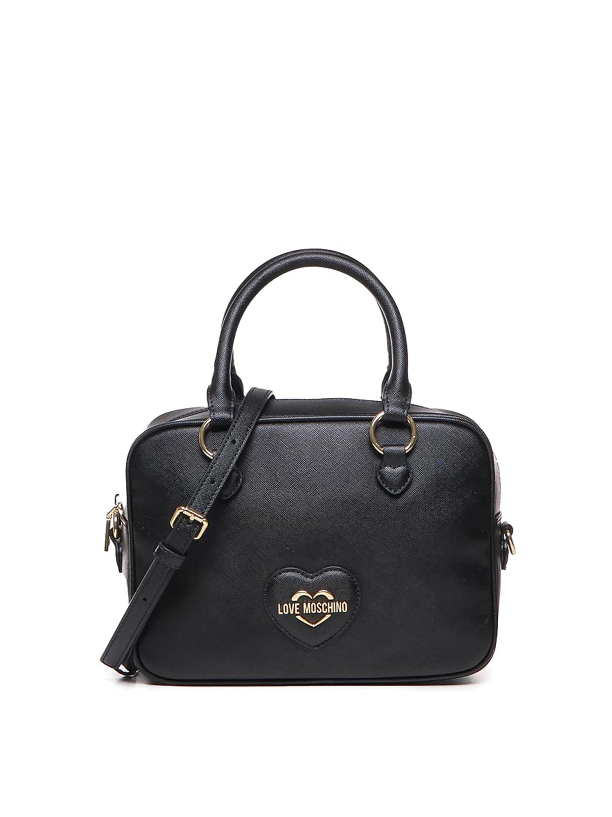 Shop Love Moschino Tote Bag With Logo Plaque In Black