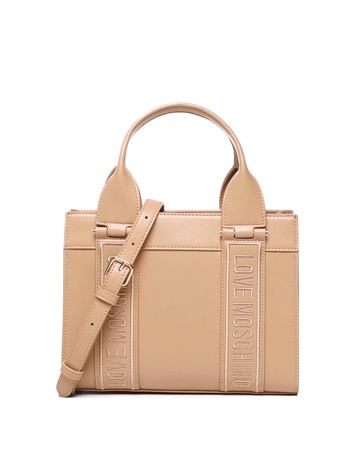 Shop Love Moschino Bolso Shopping - Beis In Beige