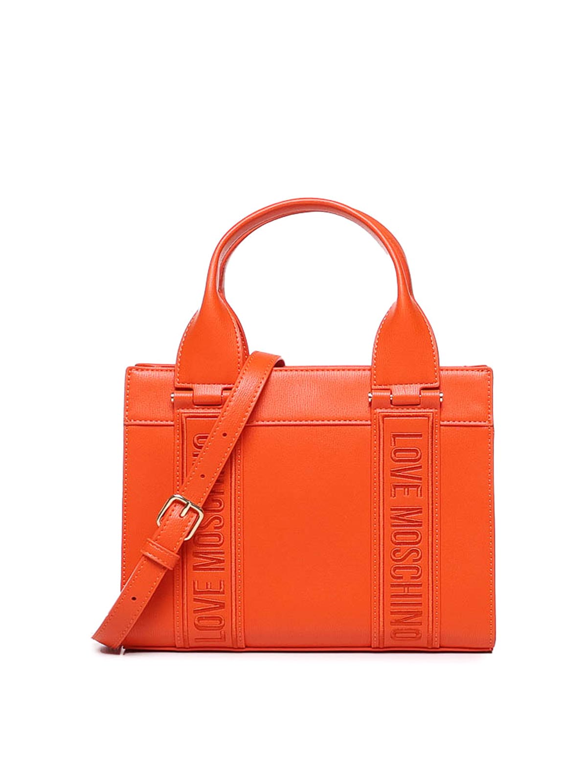 Shop Love Moschino Billboard Handbag In Orange