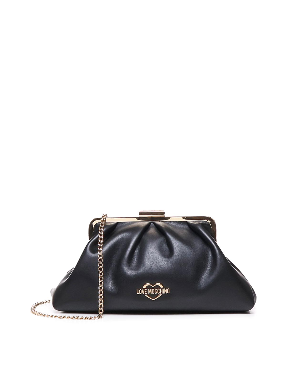 Shop Love Moschino Shoulder Bag With Logo Plaque In Black