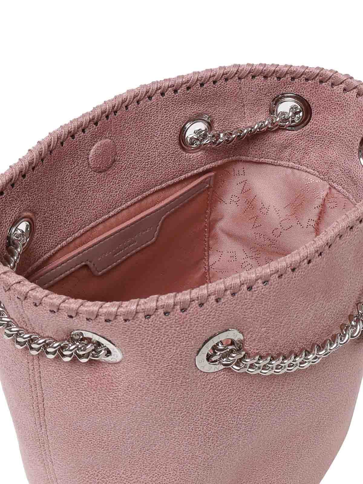 Shop Stella Mccartney Bucket Bag In Eco-leather In Nude & Neutrals