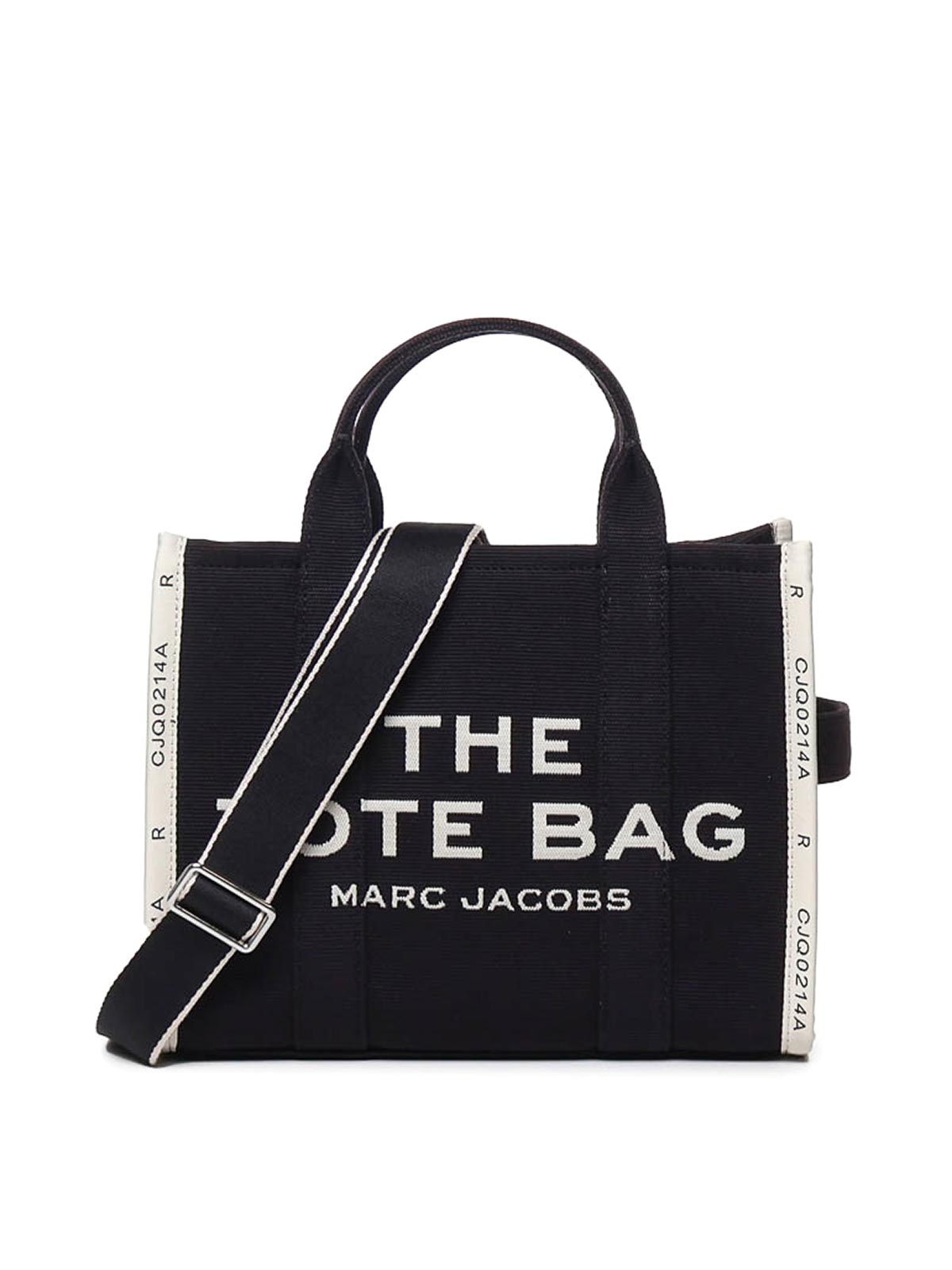 Shop Marc Jacobs The Tote Jacquard Medium Bag In Black