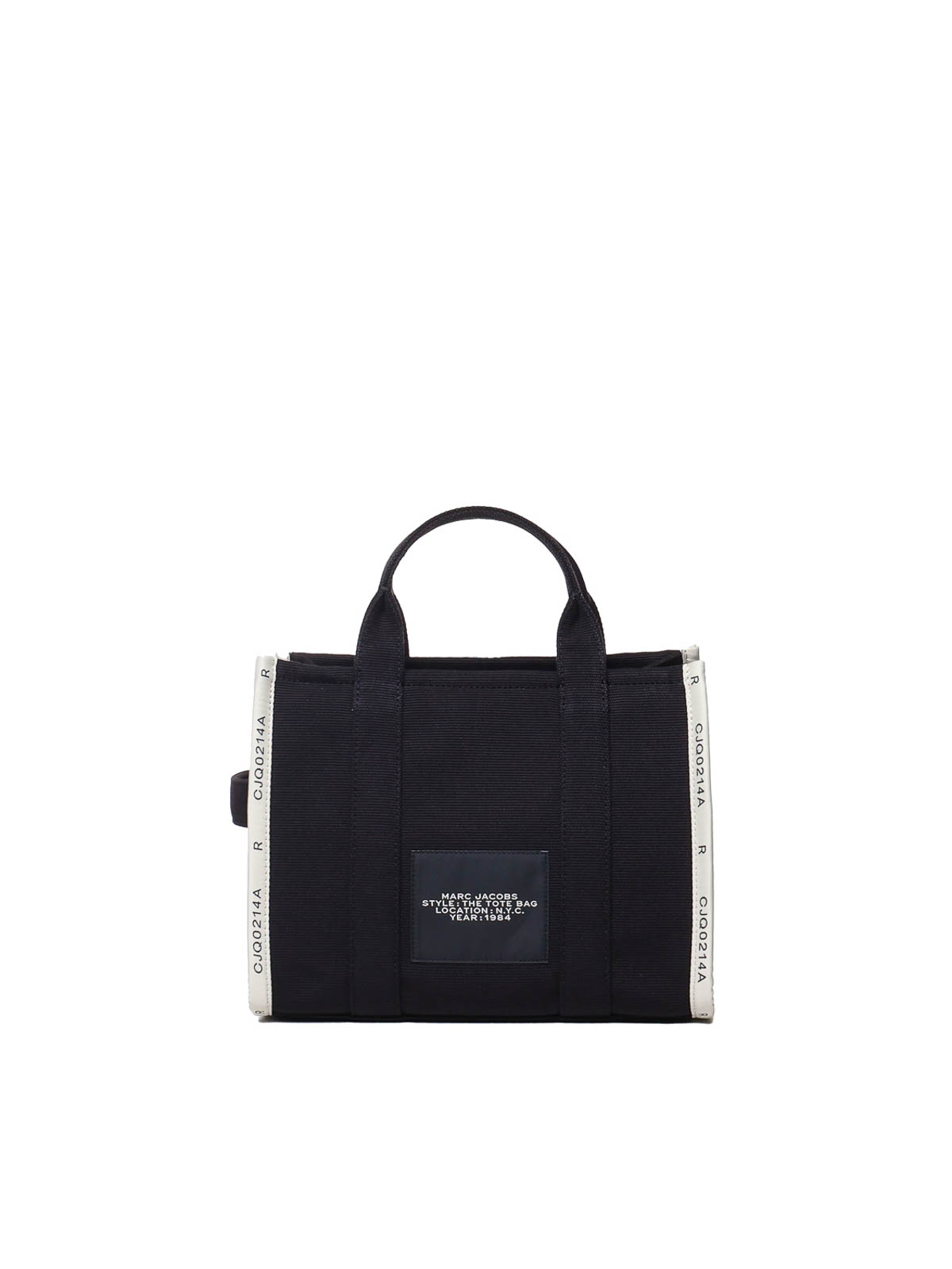Shop Marc Jacobs The Tote Jacquard Medium Bag In Black
