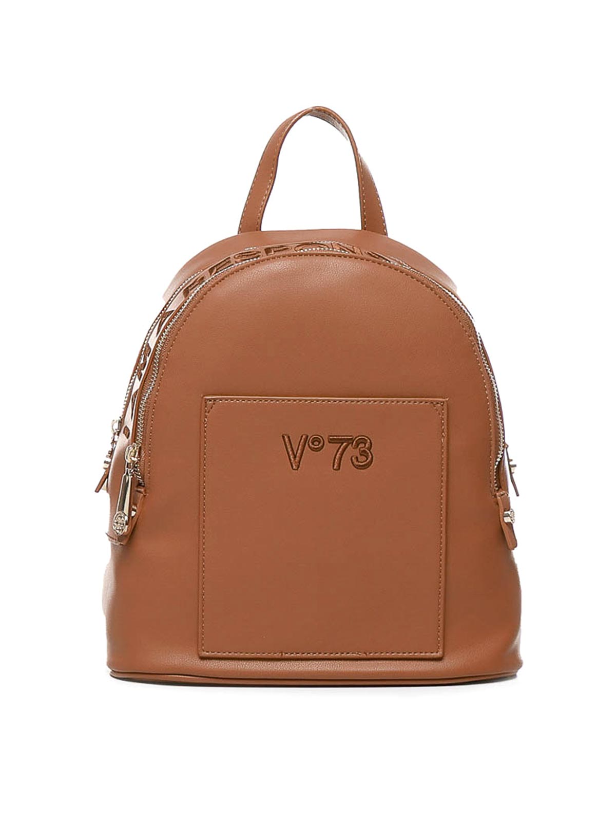 Shop V73 Echo 73 Backpack With Embroidered Logo In Beige