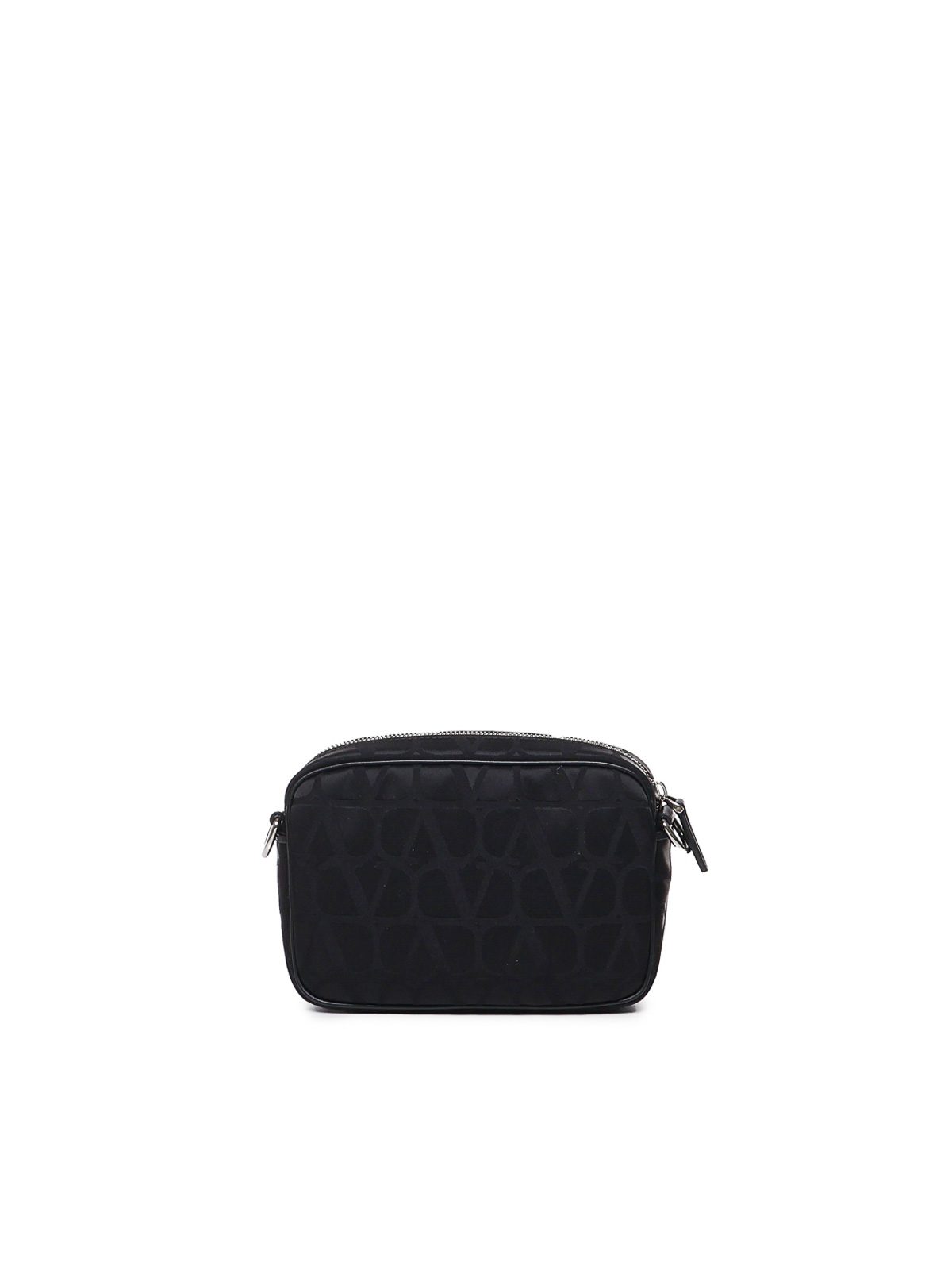 Shop Valentino Shoulder Bag  With Leather Details In Black