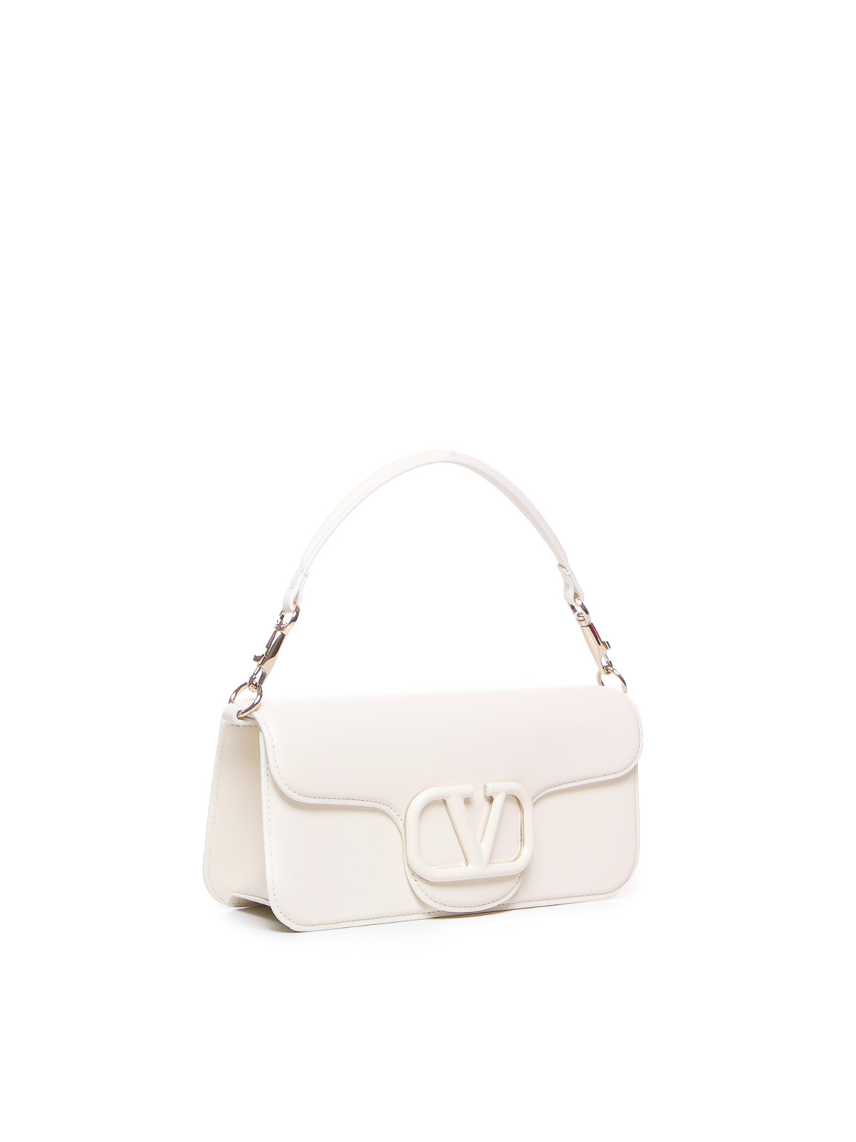 Shop Valentino Loc Bag In Lambskin In White