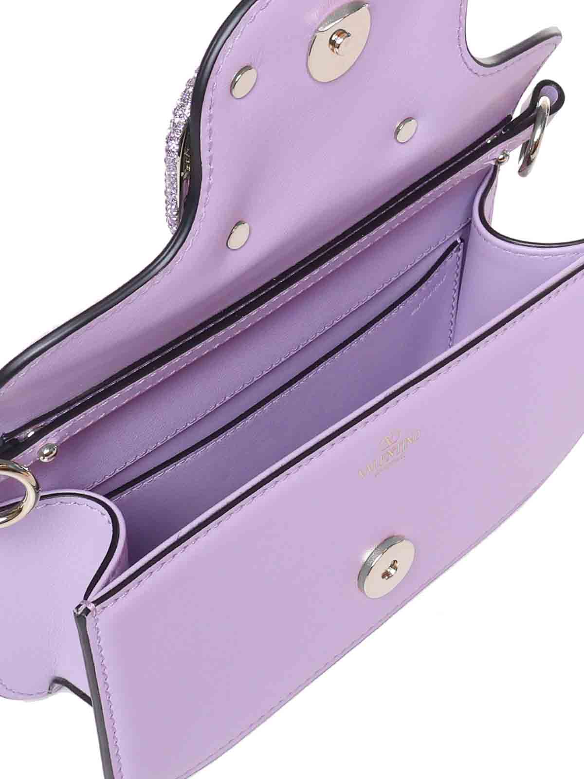 Shop Valentino Loc Bag In Calfskin In Metallic