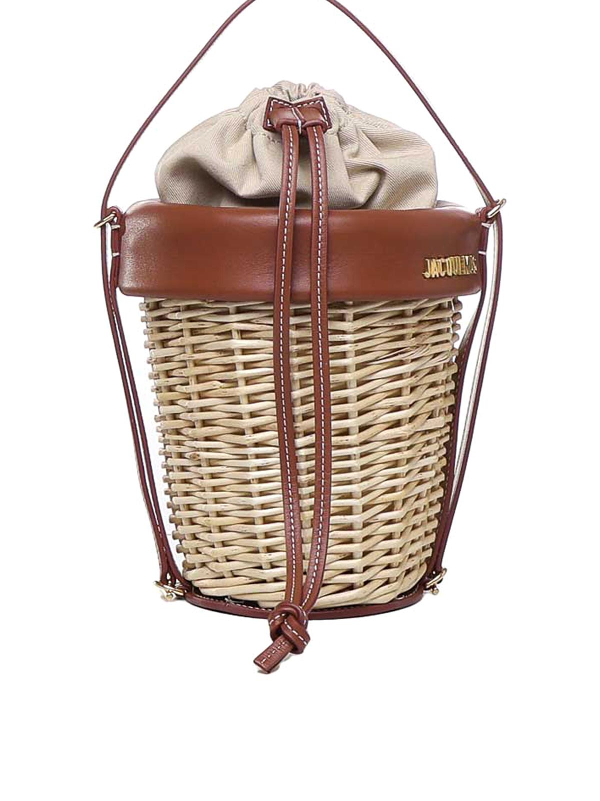 Shop Jacquemus Le Panier Seau Shoulder Bag In Brown