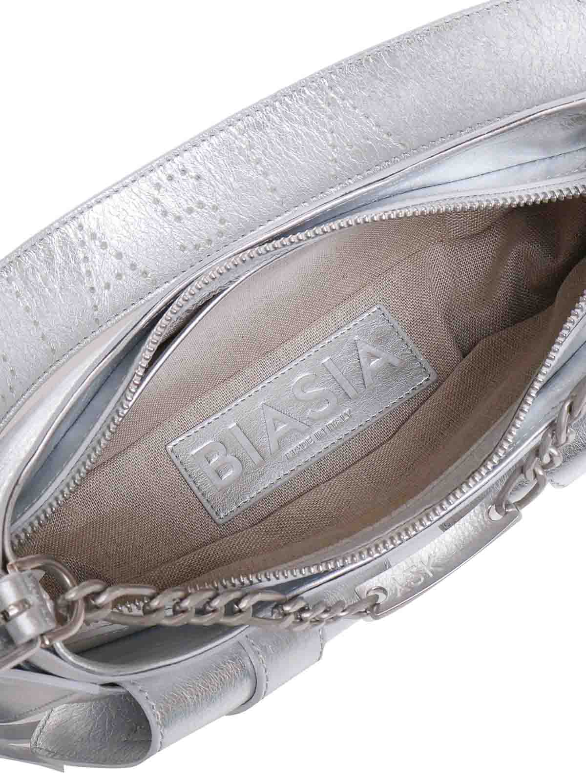 Shop Biasia Shoulder Bag In Silver