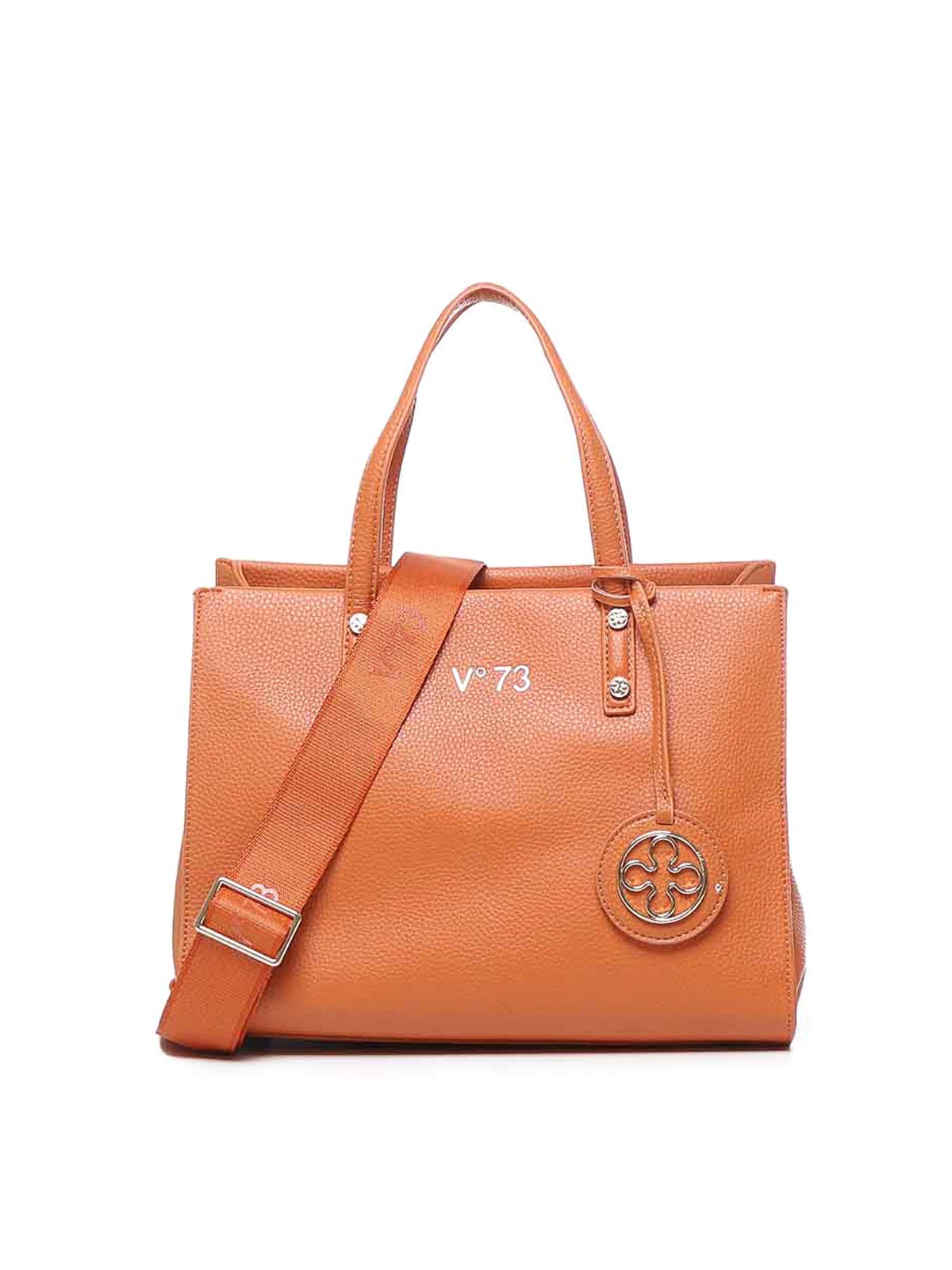 Shop V73 Lara Tote Bag With Logo In Orange
